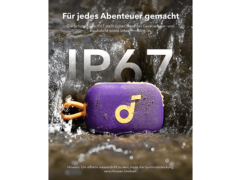 Thumbnail - SOUNDCORE BY ANKER Select 4 Go, Bluetooth Lautsprecher, Violett, Wasserfest