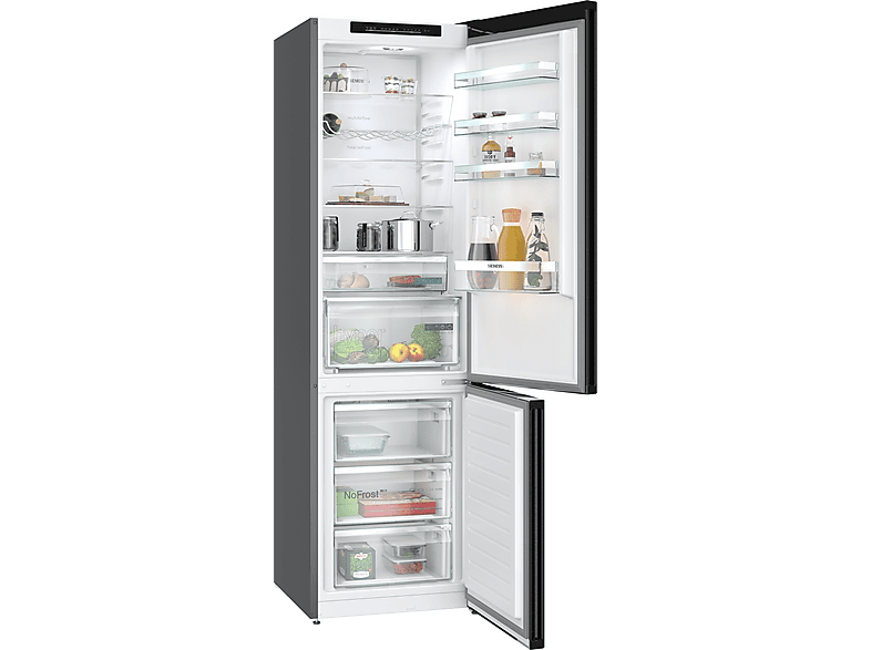 SIEMENS KG39N2XAG iQ300 Kühlgefrierkombination (A, 363 l, 2030 mm hoch, Gebürsteter schwarzer Stahl antifingerprint)