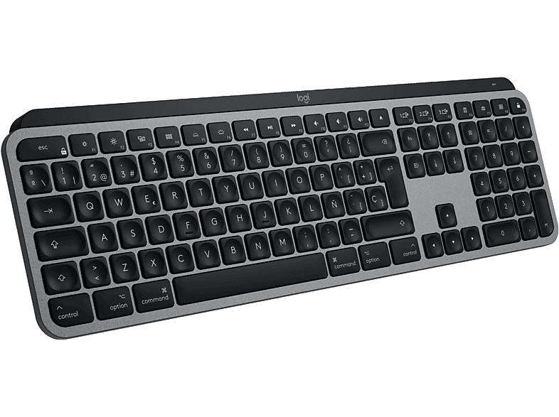 Teclado inalámbrico - Logitech MX Keys S para Mac, Bluetooth, Retroiluminación, Teclas personalizables, Multidispositivo, Accesos directos, Gris