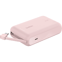 MediaMarkt Belkin 10000 Mah 20w Pd Powerbank Met Geïntegreerde Usb‑c Kabel – Roze aanbieding