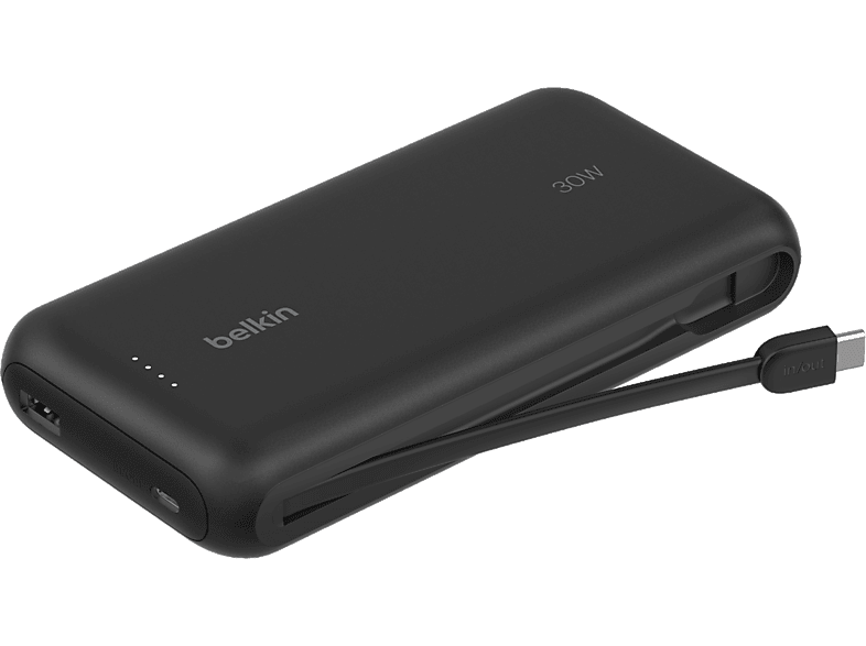 Belkin Powerbank 20.000 mAh 30W Power Delivery met geïntegreerde USB-C-kabel - Zwart