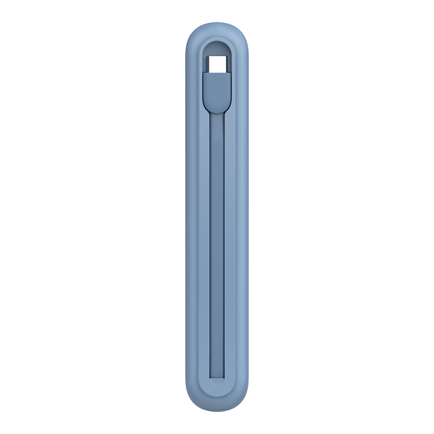 Light blue case with cable. On a white background.