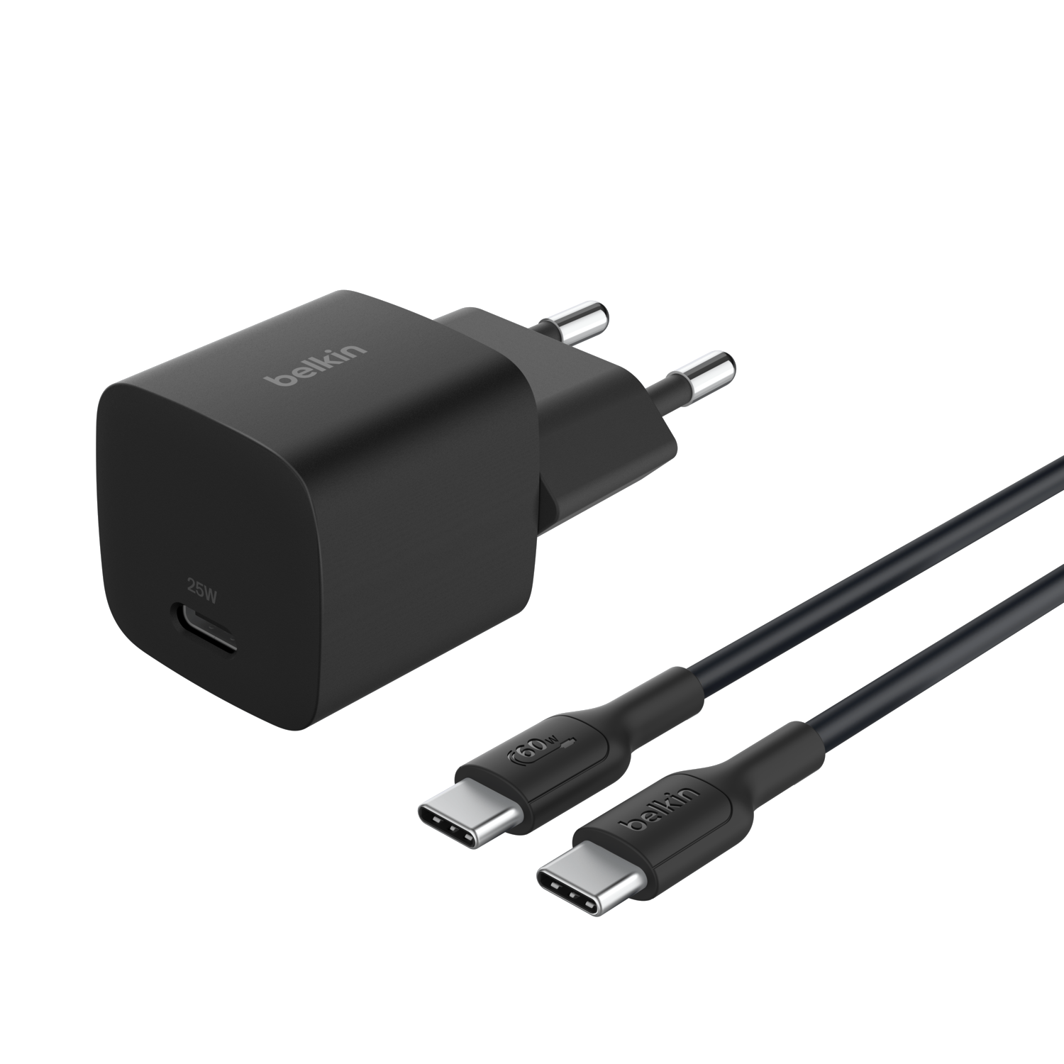 Belkin 25w Usb'c Snellader Met Pps ' Zwart (incl. 1m Kabel Incl. Kabel)