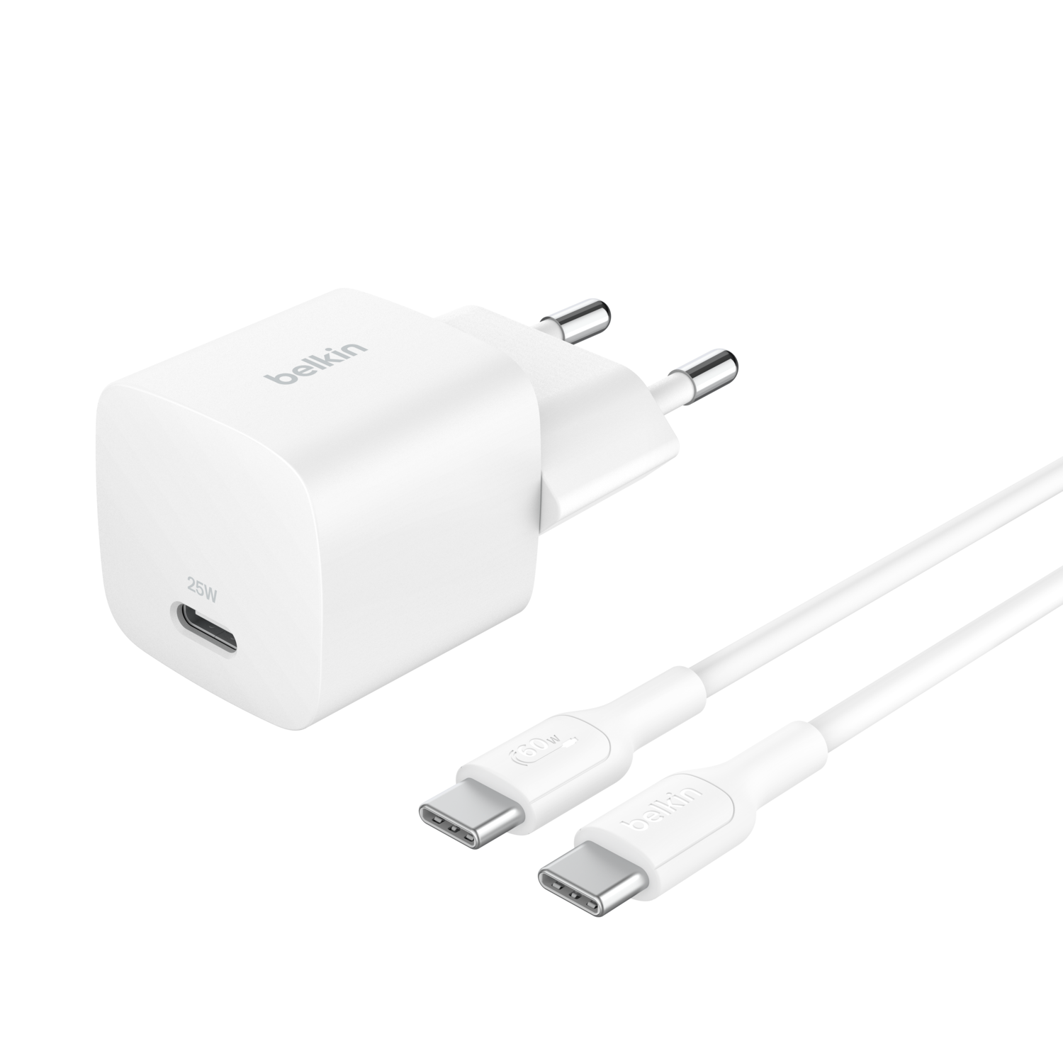 Belkin 25w Usb'c Snellader Met Pps ' Wit (incl. 1m Kabel Incl. Kabel)