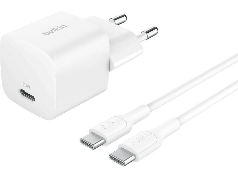Belkin Chargeur Mural USB-C 25W avec PPS et Câble 1m
