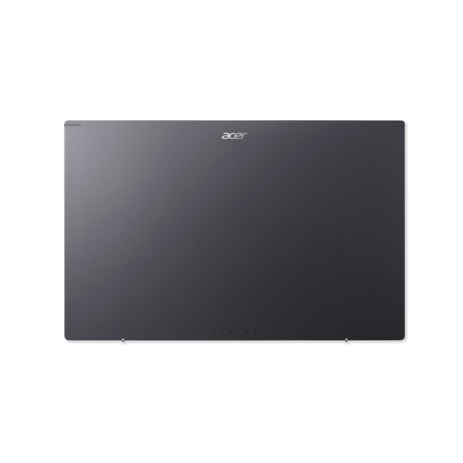 Dark gray Acer laptop, closed, on a white background. The Acer logo is visible. The word "Aspire" is at the bottom.