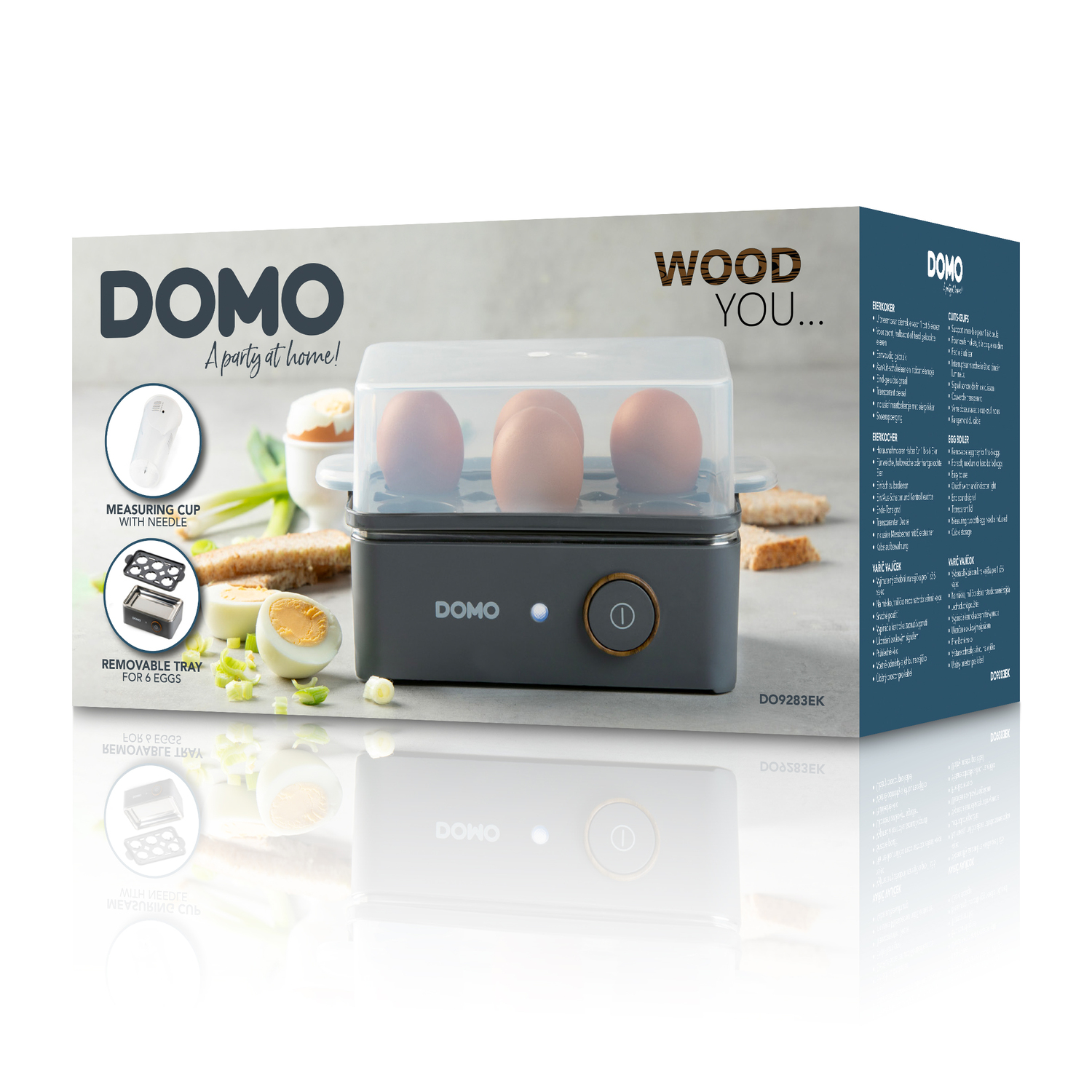 DOMO Wood You - Cuiseur à œufs pour 6 œufs