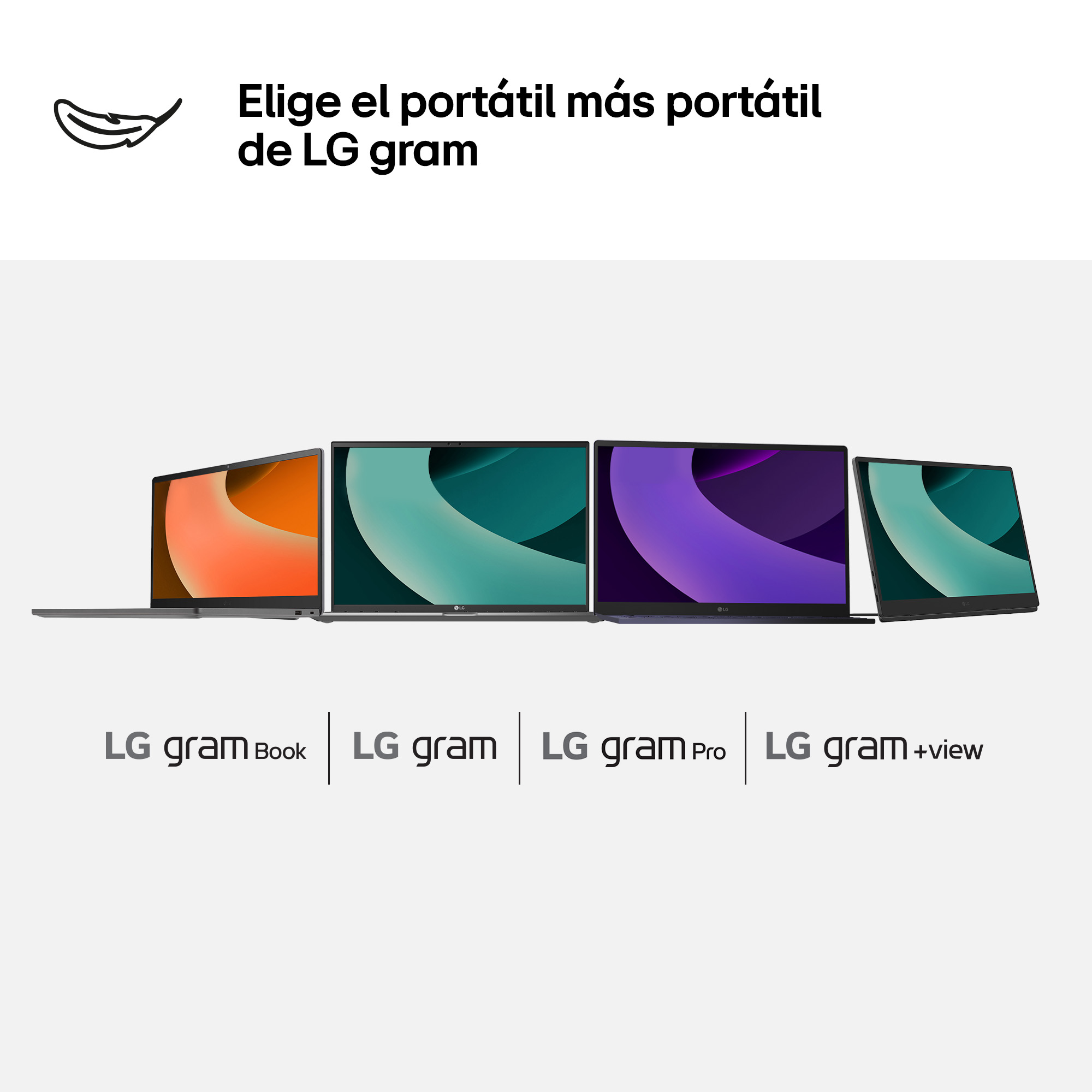 Varios portátiles uno al lado del otro, con diferentes colores de pantalla, sobre fondo claro.