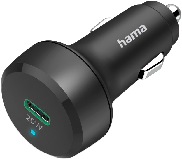 HAMA autós töltő USB Type-C, PD 20W, fekete (201637)
