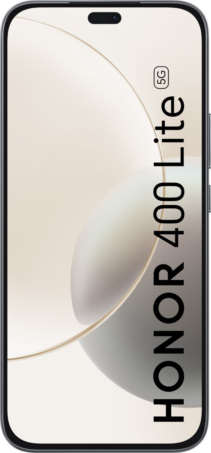 Close-up van een grijze mobiele telefoon met een scherm dat een lichte, abstracte afbeelding toont.