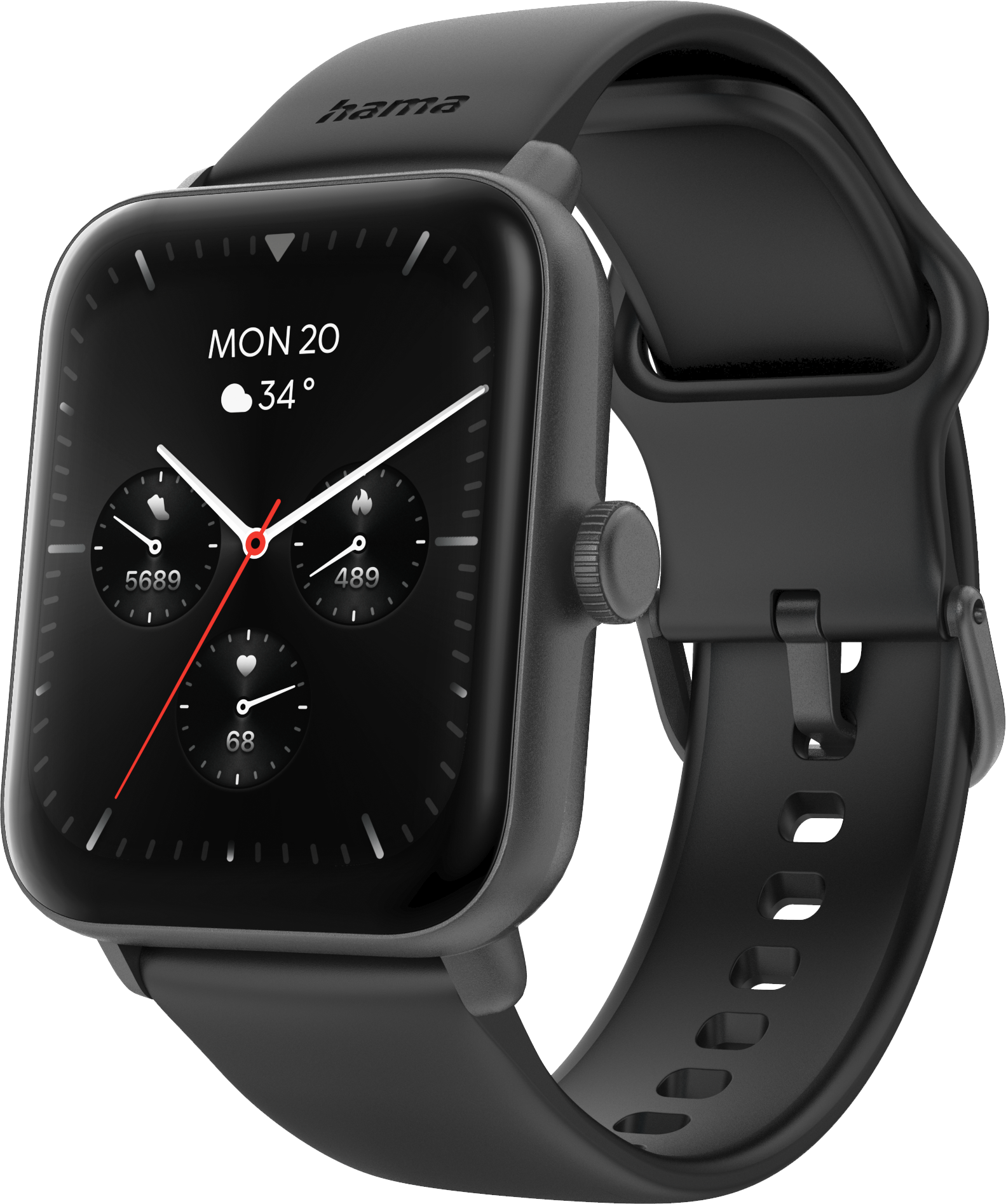 HAMA Smartwatch 6010 okosóra, szögletes, fekete (178619)