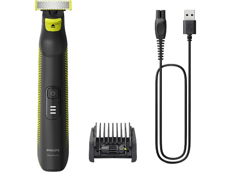 Barbero - Philips OneBlade Pro QP6506/15, Peine-guía ajustable 5 en 1, Uso seco/húmedo, Tecnología seguimiento de contornos, 90 min