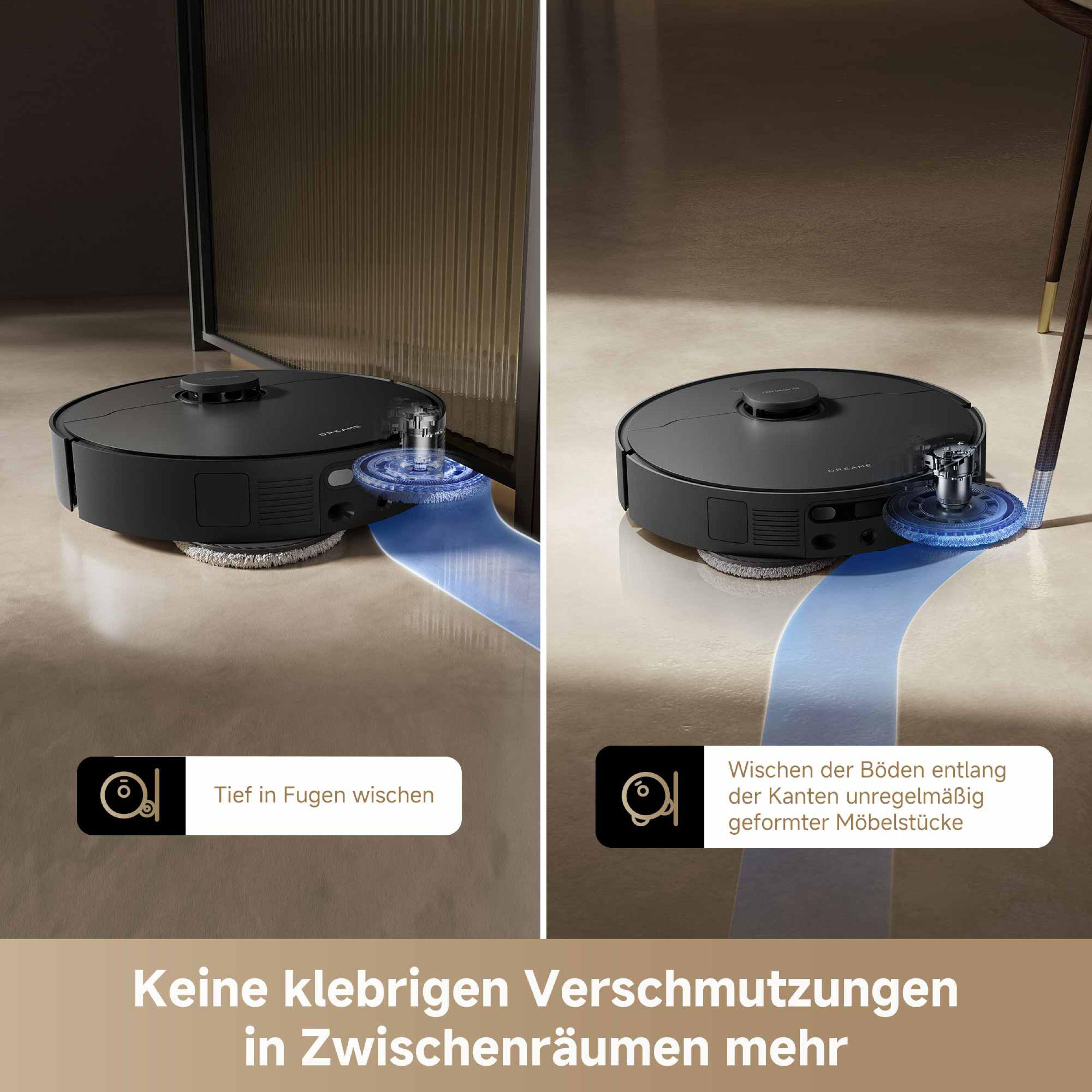 Wischen der Böden entlang der Kanten unregelmäßig geformter Möbelstücke.