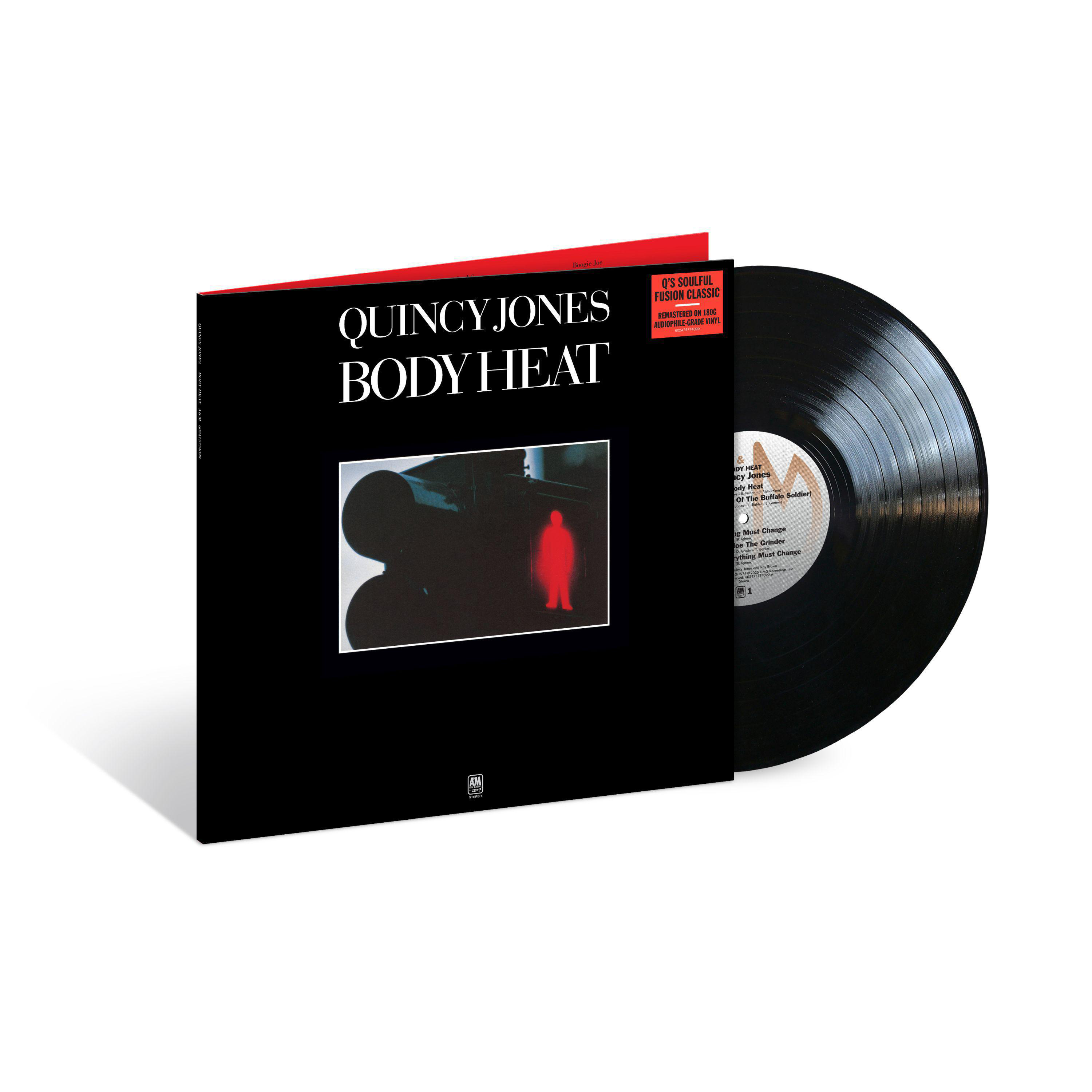 Ein schwarzes Vinyl-Schallplatten-Cover mit rotem Text und einem roten Schattenbild.