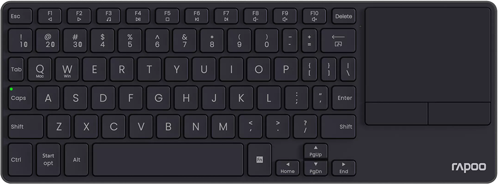 RAPOO E2810M Vezeték billentyűzet + Touchpad, 2,4GHz Bluetooth, Magyar kiosztás, sötétszürke (188999)