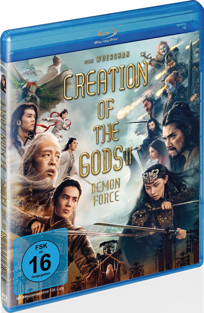 Blu-ray Cover von "Creation of the Gods II", mit mehreren Kriegern, Schwertern und einem Kampfszenario.