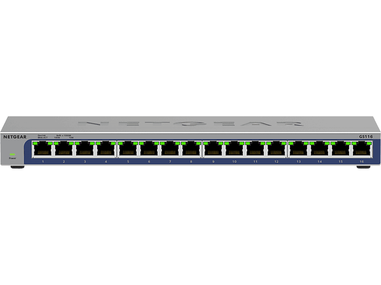 NETGEAR GS116v3 Unmanaged Gigabit-Ethernet-Switch mit 16 Ports