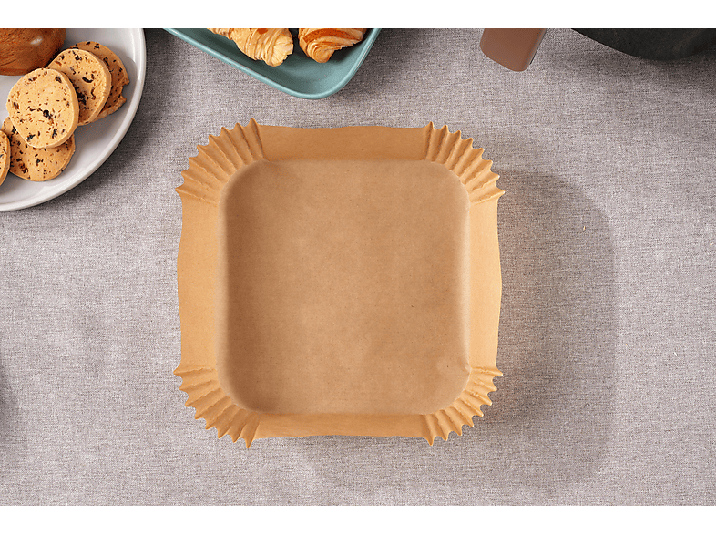 Koenic KAFP-2020 Air Fryer Backpapierschalen 100 Stk. 20x20cm, 4.5-6l; Backpapier für Heißluftfritteuse — Foto 3 von 5