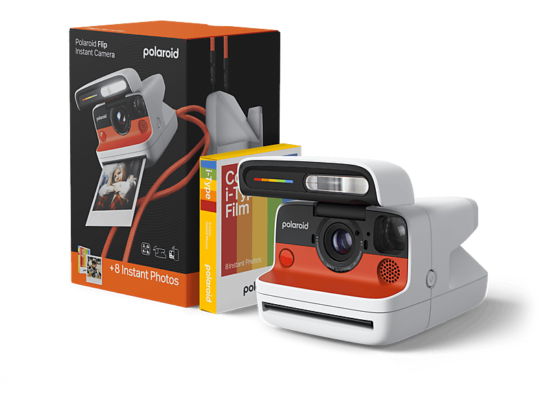 Polaroid Instant Camera Flip White + Color Film Bundle (8 Photos)