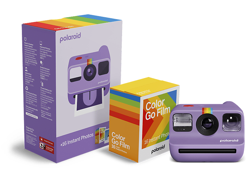 Polaroid Instant Camera Go Generation 2 Purple + Color Film Bundle (16 Photos)