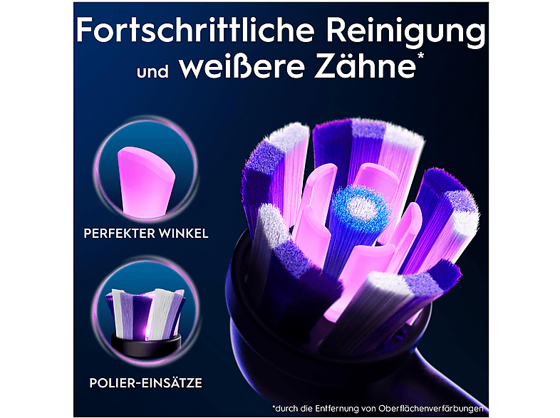 ORAL-B iO Strahlendes Weiss, für elektrische Oral-B iO Zahnbürsten, Zahnaufhellung, Schwarz, 4 Stück Aufsteckbürsten