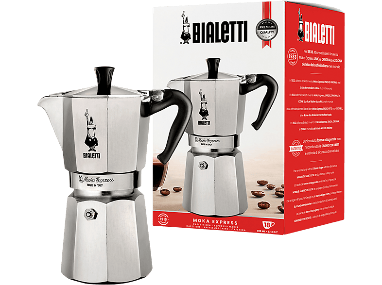 Bialetti 1167 Moka Express 18-Tassen Aluminium; Espressokocher