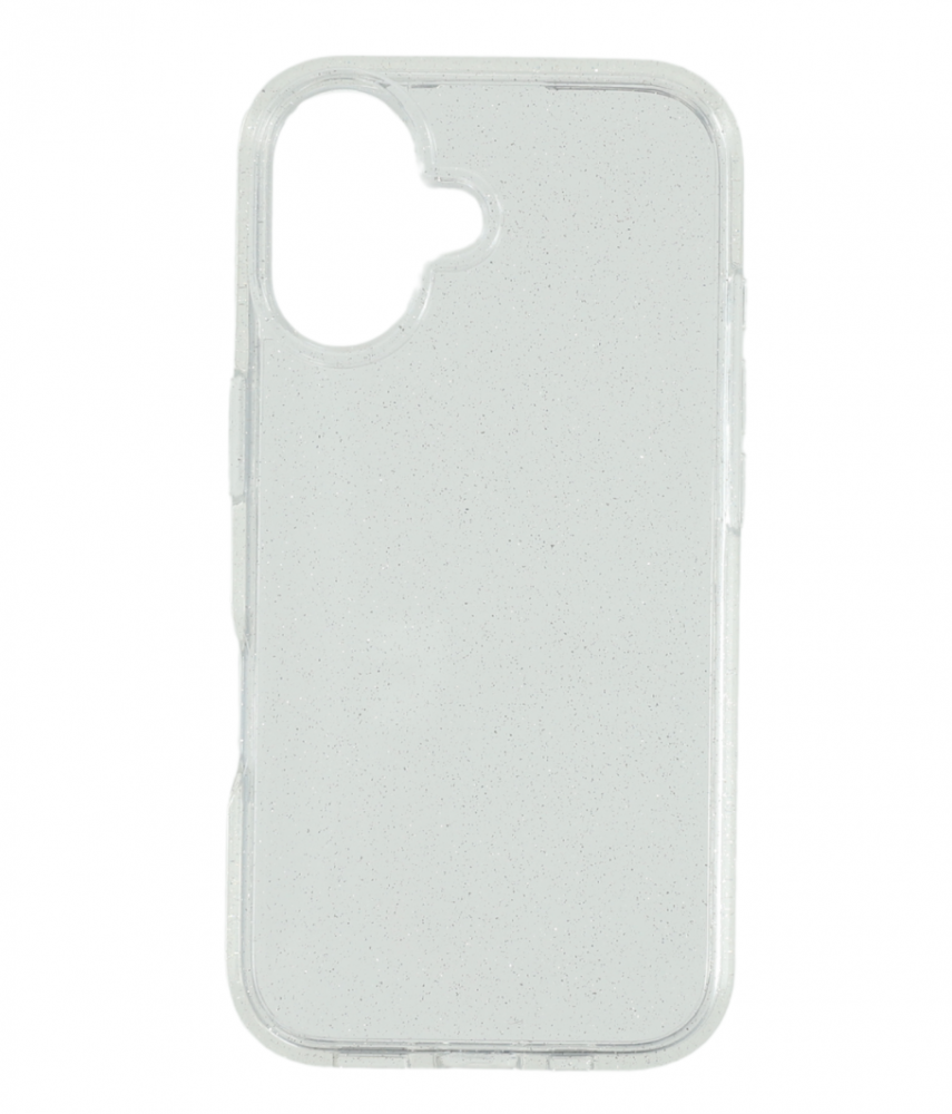CASE AND PRO iPhone 16 csillámos szilikon hátlap, átlátszó (GLI-IPH16-TP)