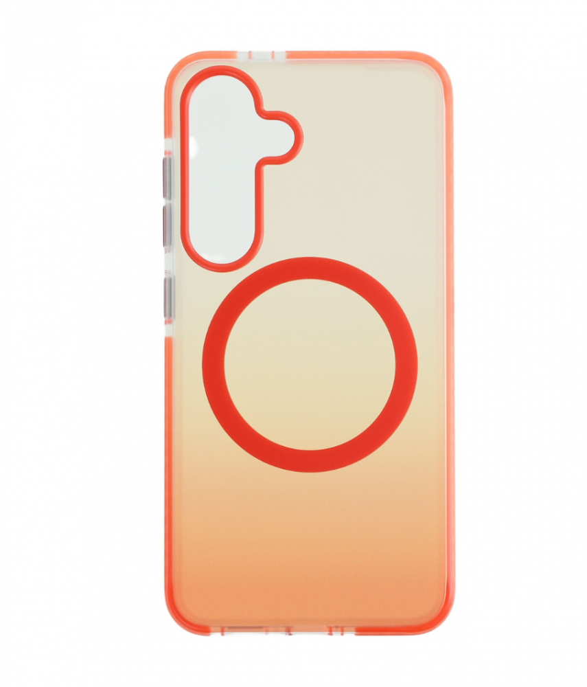 CASE AND PRO Samsung Galaxy S25 mágneses tok, narancs-átlátszó (MAG-S25-OTP)