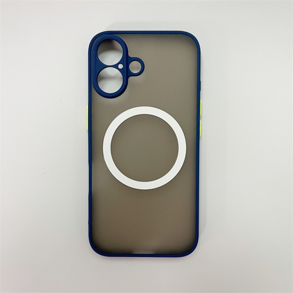 CASE AND PRO iPhone 16e mágneses műanyag tok, kék-zöld (MATTM-IPH16EBLG)