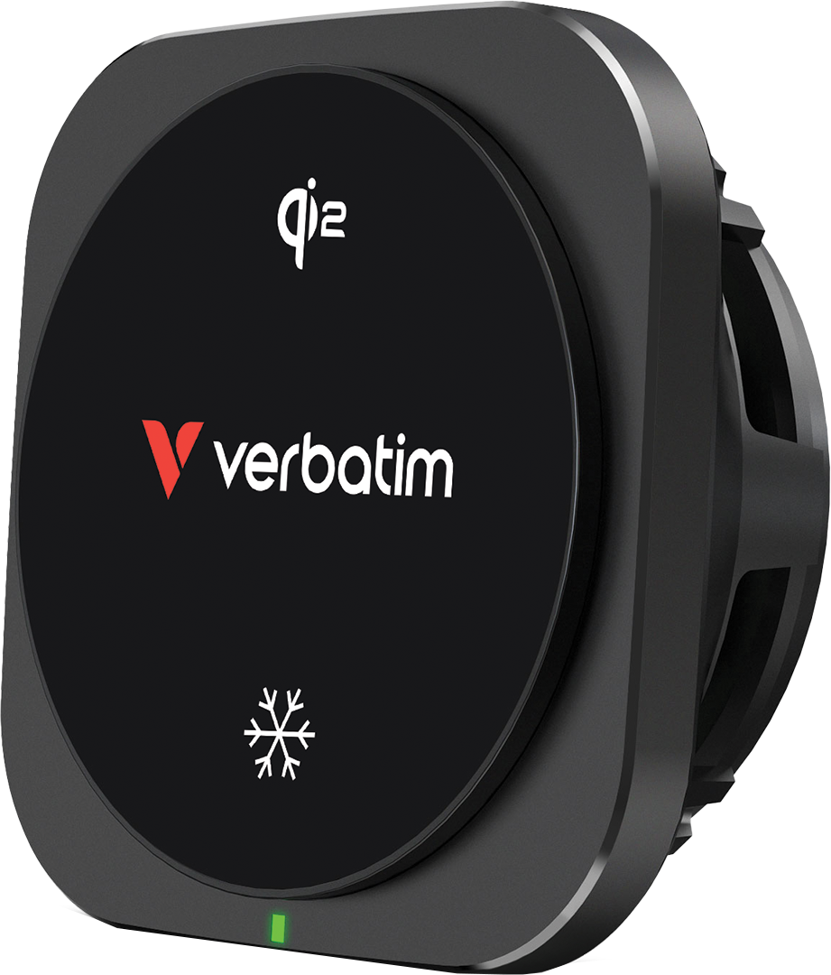 VERBATIM Charge 'n' Drive Qi2 mágneses vezeték nélküli autós töltő, fekete (31861)