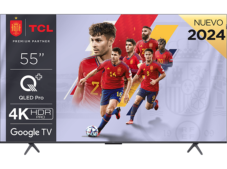 TV QLED 55" - TCL 55C655, UHD 4K, AiPQ PRO, QLEDPRO, Dolby Vision y Atmos, HDR10+, Negro