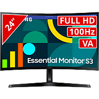 MediaMarkt SAMSUNG LS24D366GAUXEN Essential Monitor S3 - 24 inch - 1920 x 1080 (Full HD) - VA-paneel aanbieding