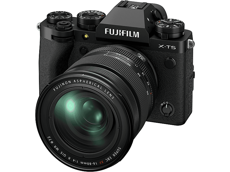 FUJIFILM X-T5 Kit Spiegellose Systemkamera mit Objektiv 16-80mm, 7,6 cm Display Touchscreen, WLAN