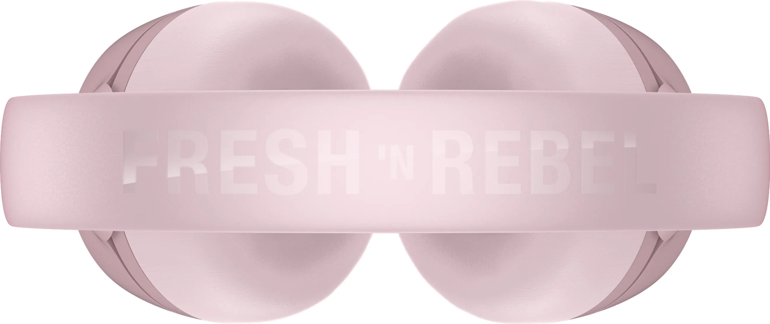 Cuffie rosa con FRESH 'n REBEL scritto in bianco sulla fascia.