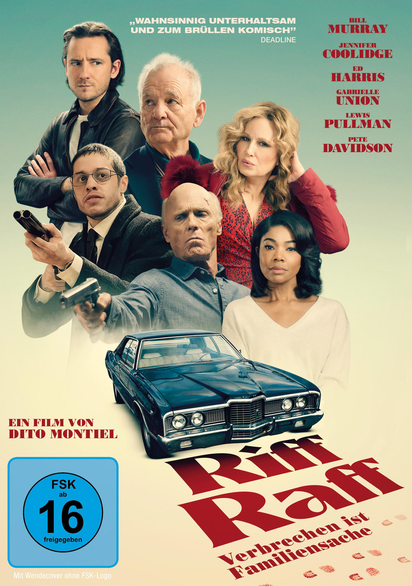 Filmcover mit Schauspielern. Text in Rot. Blaues Gehäuse.
