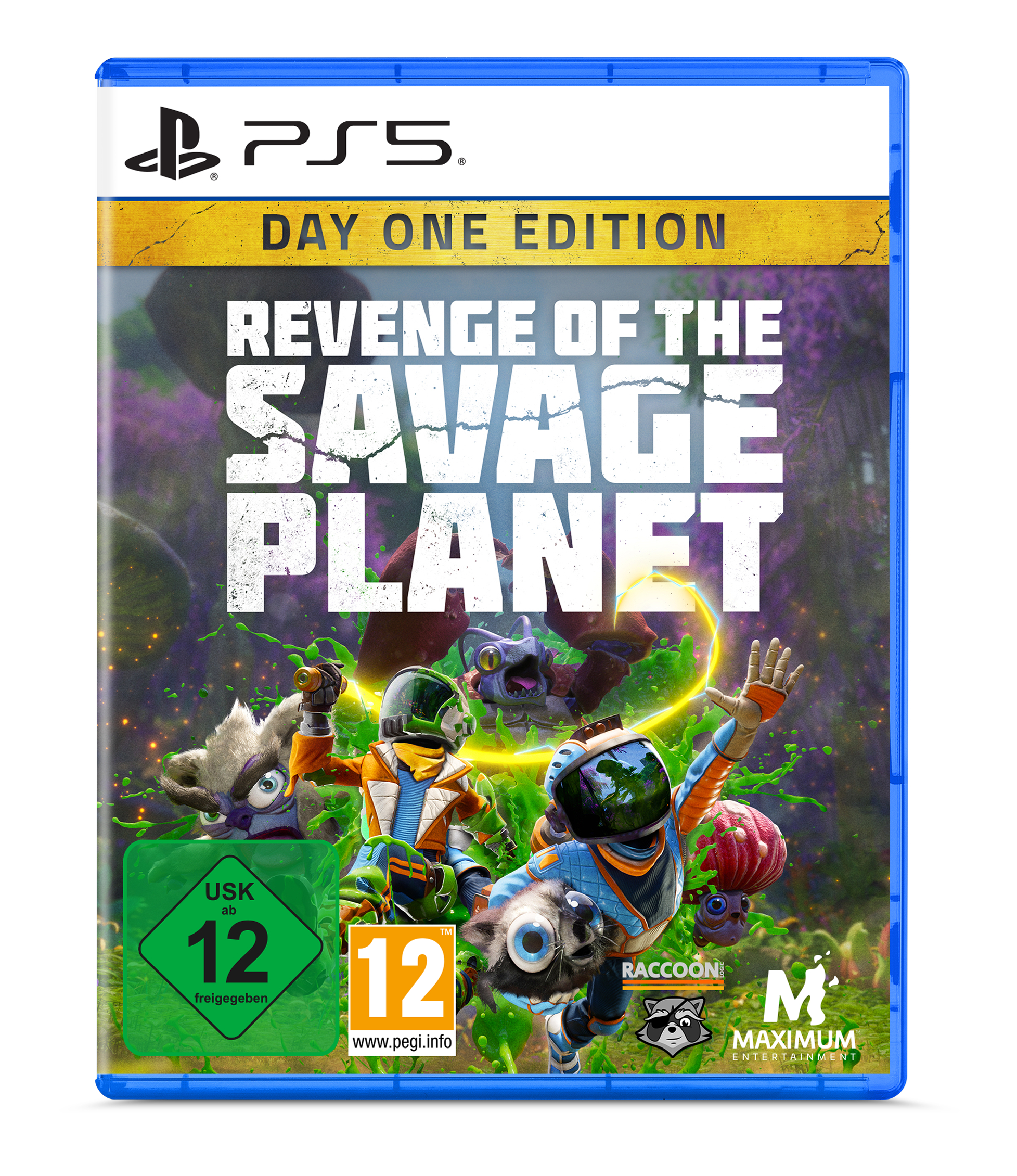 Box-Art für das Videospiel „Revenge of the Savage Planet: Day One Edition“.