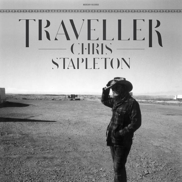 Schwarz-Weiß-Albumcover. Chris Stapleton mit Cowboyhut, der wegschaut. Der Titel lautet 'Traveller'.