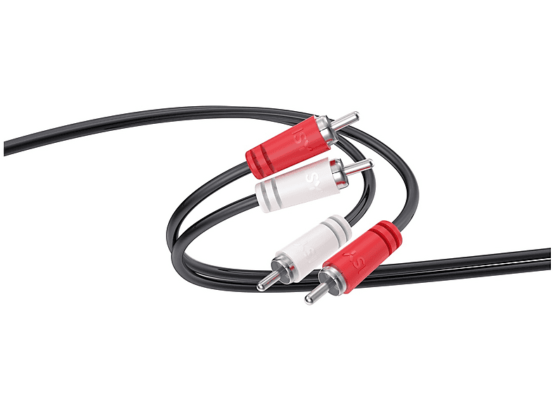 ISY Iau-1020 Cavo audio da 2 maschio RCA a Rca. Placcato in nichel, lunghezza 3m Cavo RCA