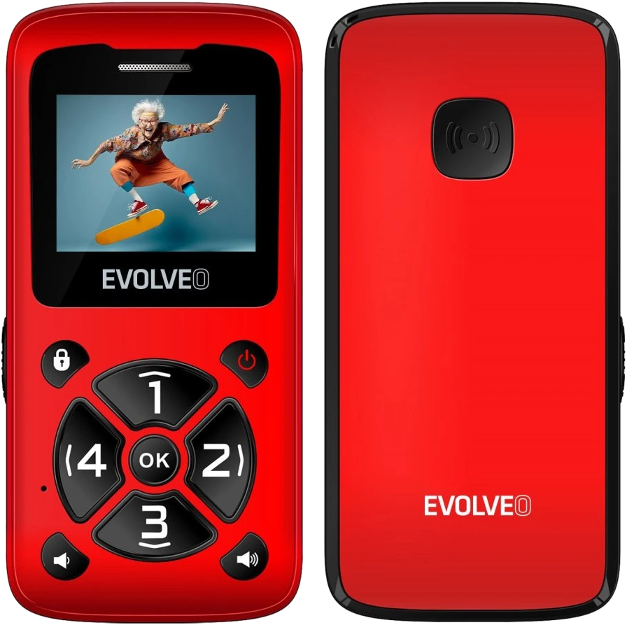 EVOLVEO EASYPHONE ID (EP400) Piros Kártyafüggetlen Mobiltelefon