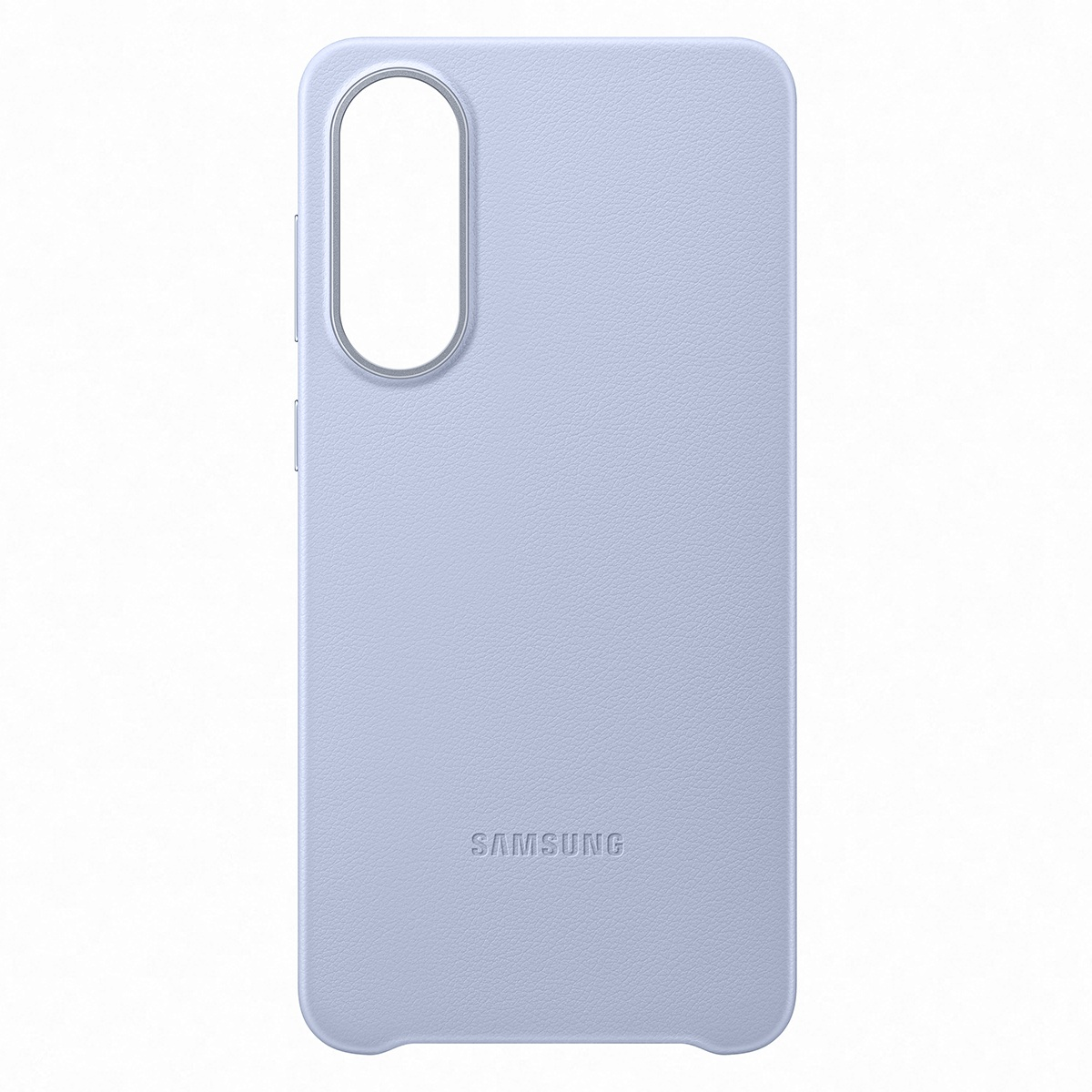 Açık mavi telefon kılıfı, kamera boşluğu ve alt kısımda SAMSUNG yazısı.