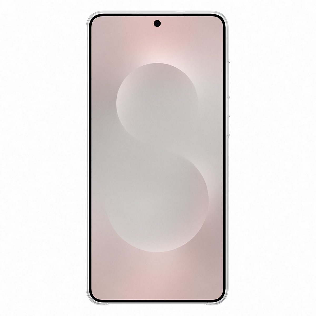 Pembe gradyan arka planlı ve küçük bir ön kameraya sahip bir cep telefonu.