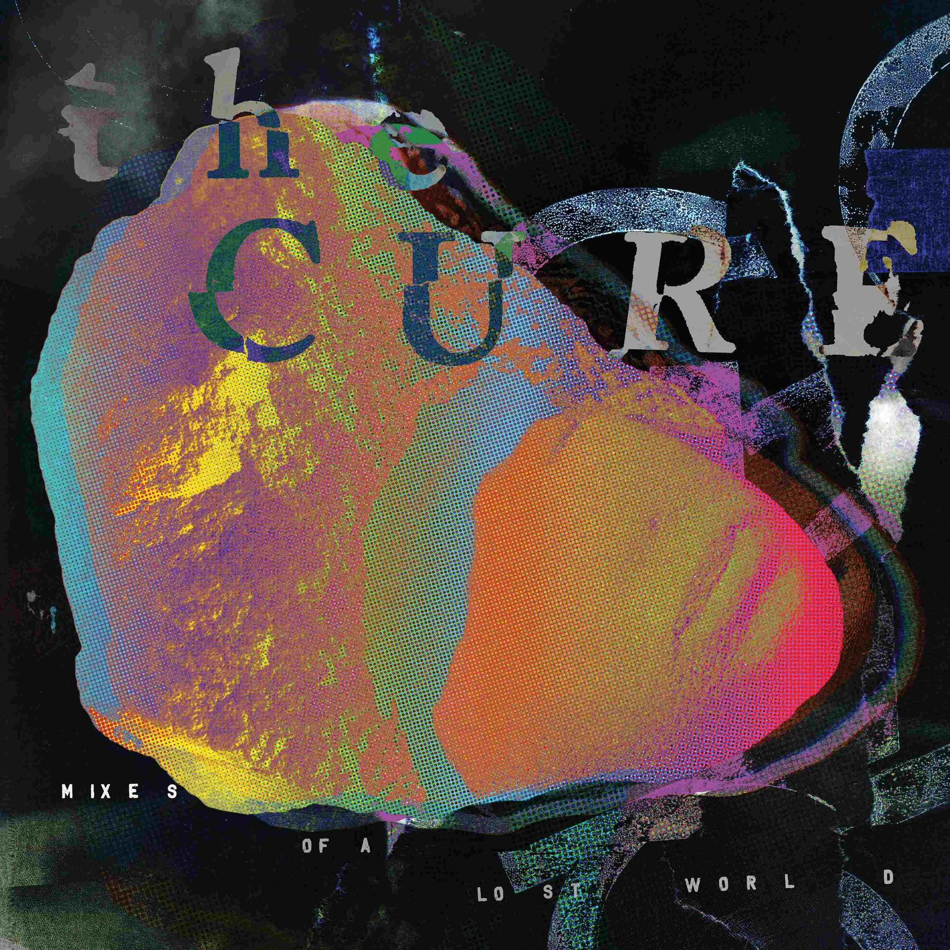 Das Albumcover von The Cure mit abstrakter Kunst und dem Namen der Band.