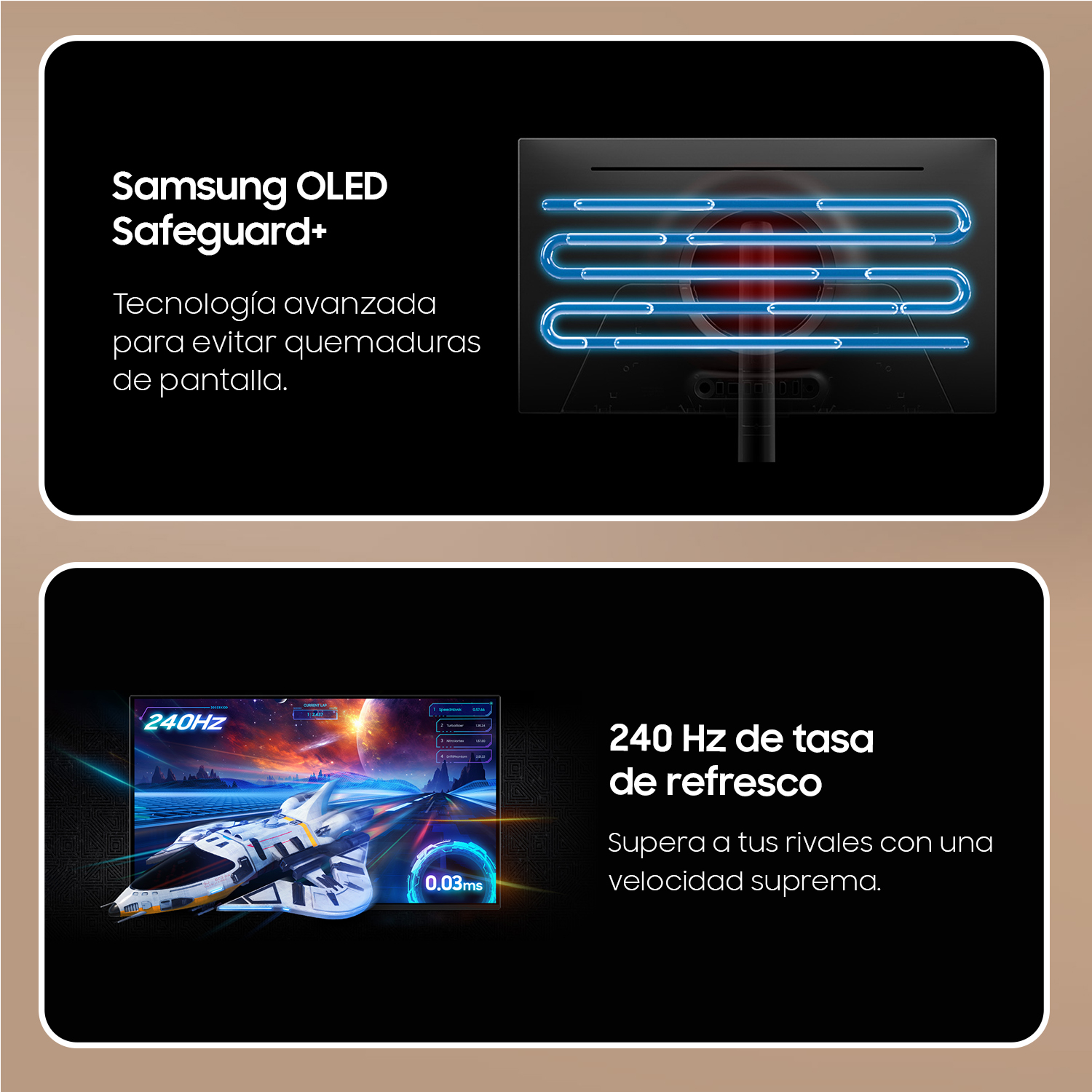 Monitor con texto: Odyssey OLED G8, y dimensiones.