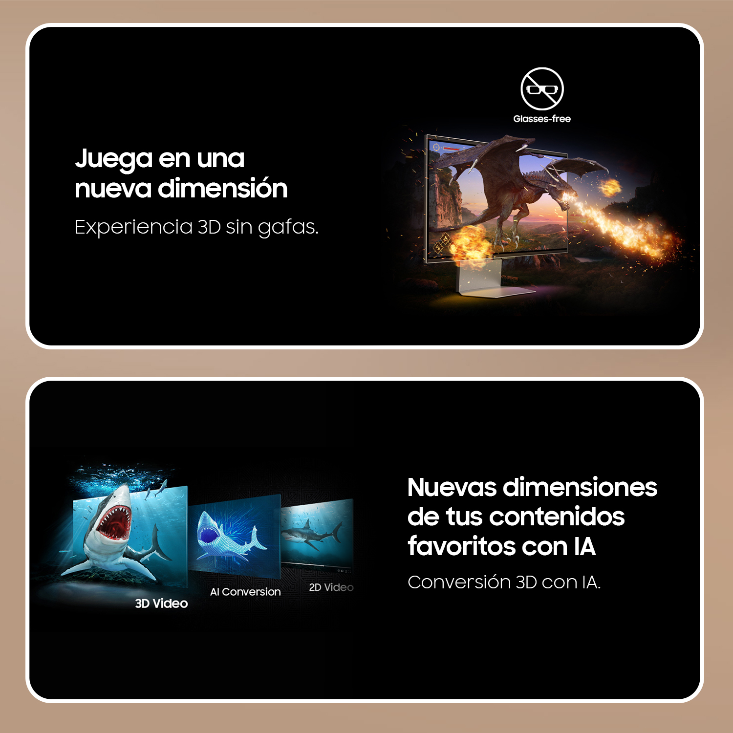 Una pantalla muestra un dragón 3D con llamas sobre un fondo negro.