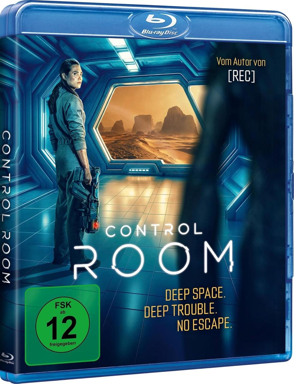 Blu-ray Disc Hülle mit einer Frau im Raumanzug in einem Kontrollraum.