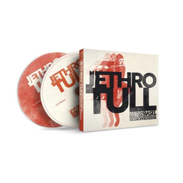 Jethro Tull CD-Set. Zwei CDs und eine Hülle. Rotes und weißes Farbschema mit Bandnamen und Silhouetten.