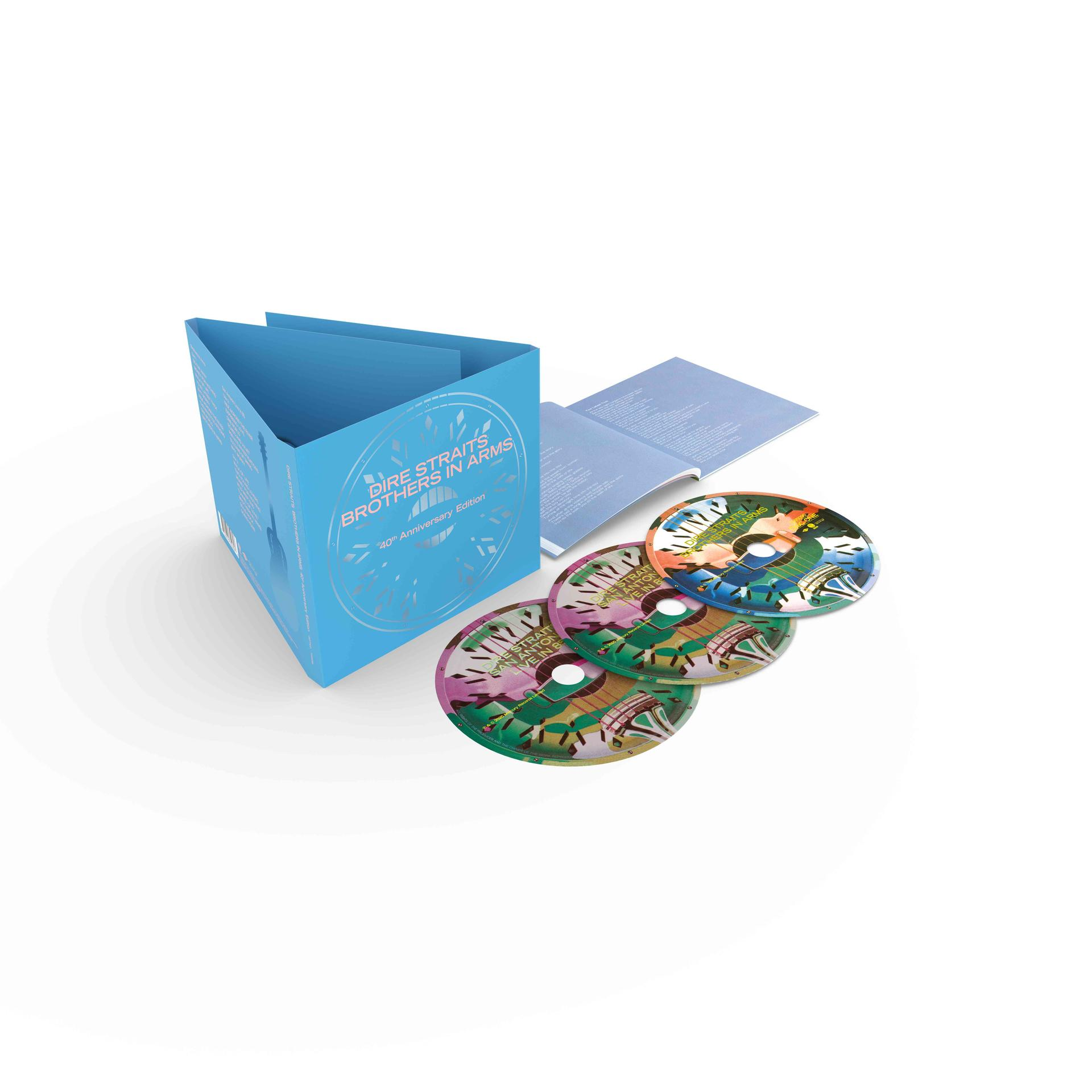 Dire Straits Brothers in Arms box set. 3 CDs, booklet, and blue box.