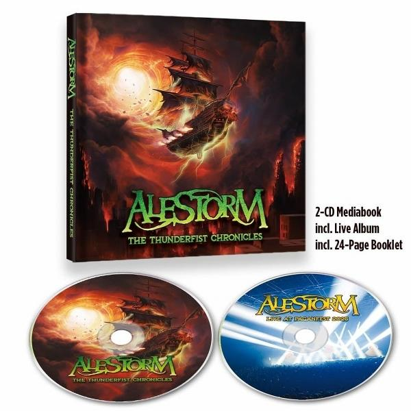 Az Alestorm albumborítója: egy hajó viharban. Alul két CD található. A szöveg a 'Thunderfist Chronicles' és a 'Live at Paganfest' szöveget tartalmazza.