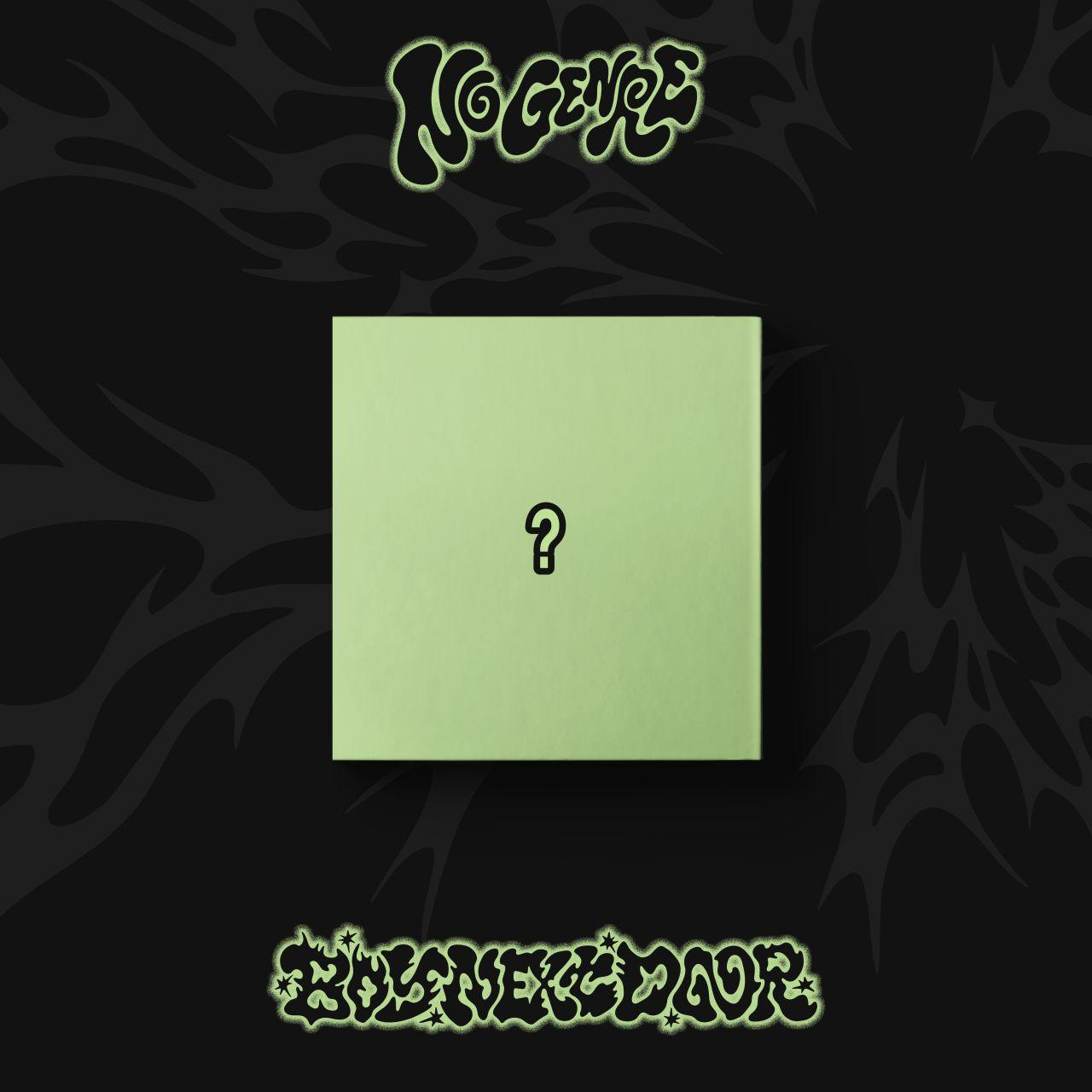Albumcover: Eine quadratische, hellgrüne Box mit einem Fragezeichen in der Mitte. Text: No Genre.
