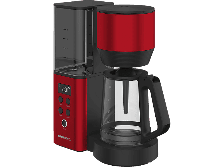 GRUNDIG KM 8440 Kaffeemaschine mit Zeitschaltuhr (Timer) Rot